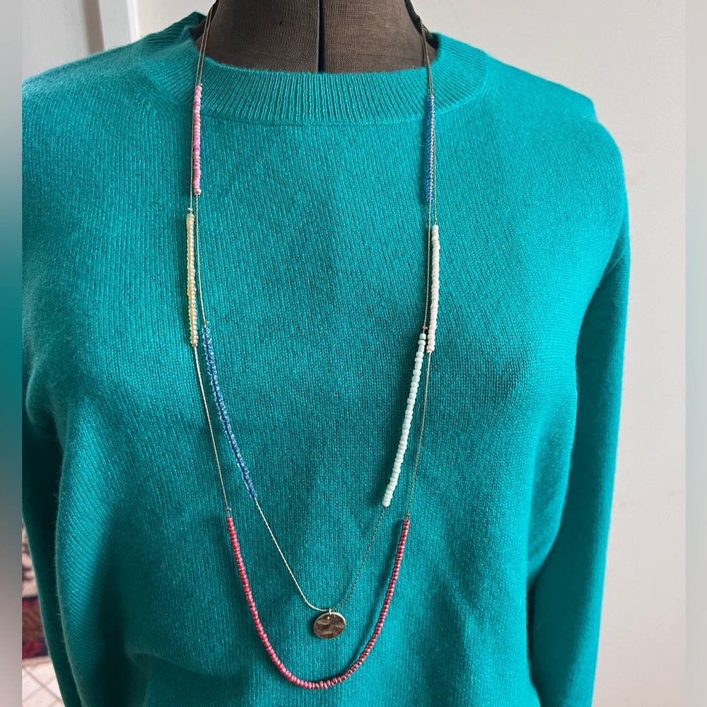 Layered long necklace